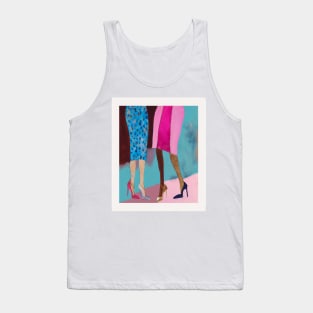 Fierce and Fearless, two woman wearing different shoes Tank Top